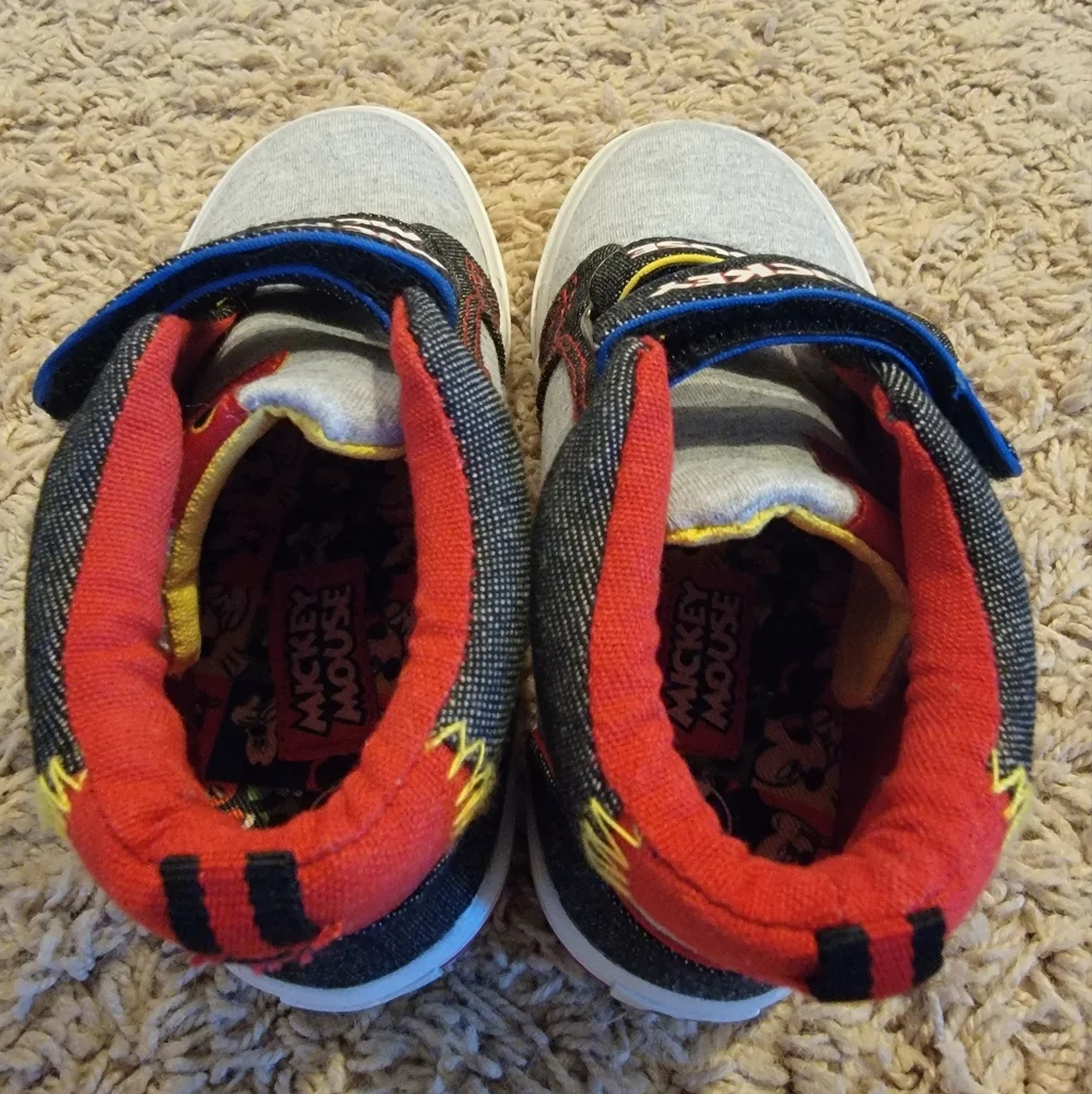 Disney Mickey Mouse Toddler Boys Shoes SNEAKERS High Tops - Picture 5 of 6